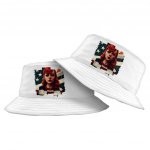 Girl Red Hair American Bucket Hat - Patriotic Hat - Art Bucket Hat