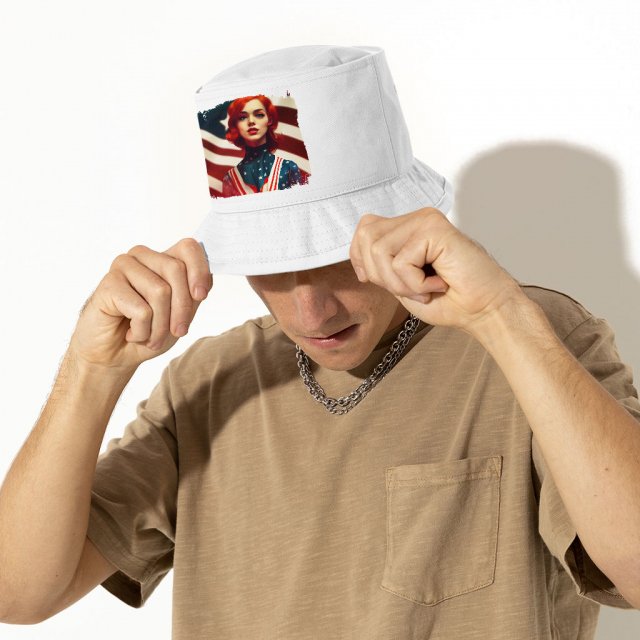 USA Flag Bucket Hat – American Flag Hat – Print Bucket Hat