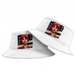 USA Flag Print Bucket Hat - Girl Art Hat - Patriotic Bucket Hat