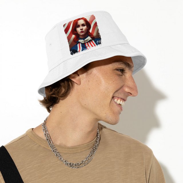 Patriotic Design Bucket Hat - Art Print Hat - Themed Bucket Hat - Image 6