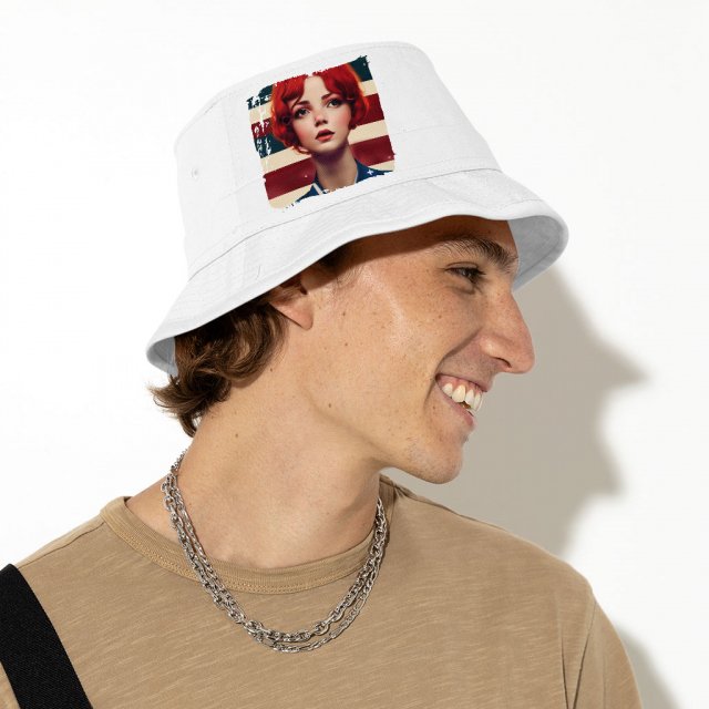 American Flag Design Bucket Hat - Themed Hat - Graphic Bucket Hat - Image 6