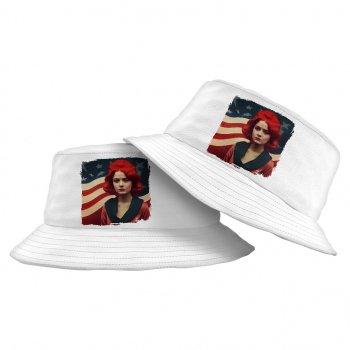 Cute Girl Bucket Hat – Flag Hat – American Flag Bucket Hat