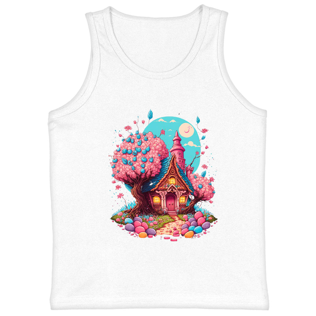Candy House Kids' Jersey Tank - Adorable Sleeveless T-Shirt - Graphic Kids' Tank Top Clothing Kids' Clothing Tanks Color : Athletic Heather|Black|White 