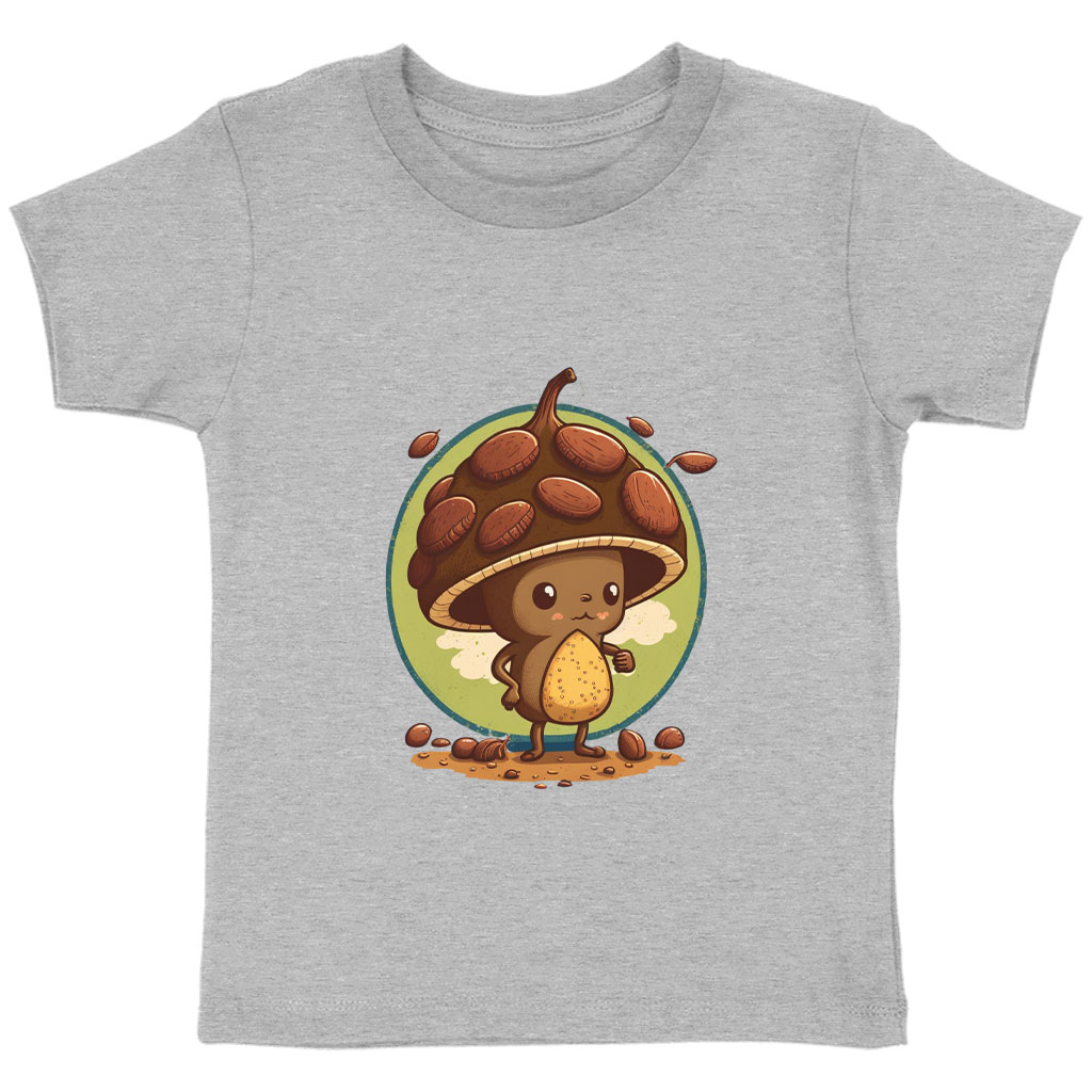Kawaii Graphic Toddler T-Shirt - Cute Nut Kids' T-Shirt - Cartoon Tee Shirt for Toddler Clothing Kids' Clothing T-Shirts Color : Athletic Heather|Heather Columbia Blue|Heather Dust 