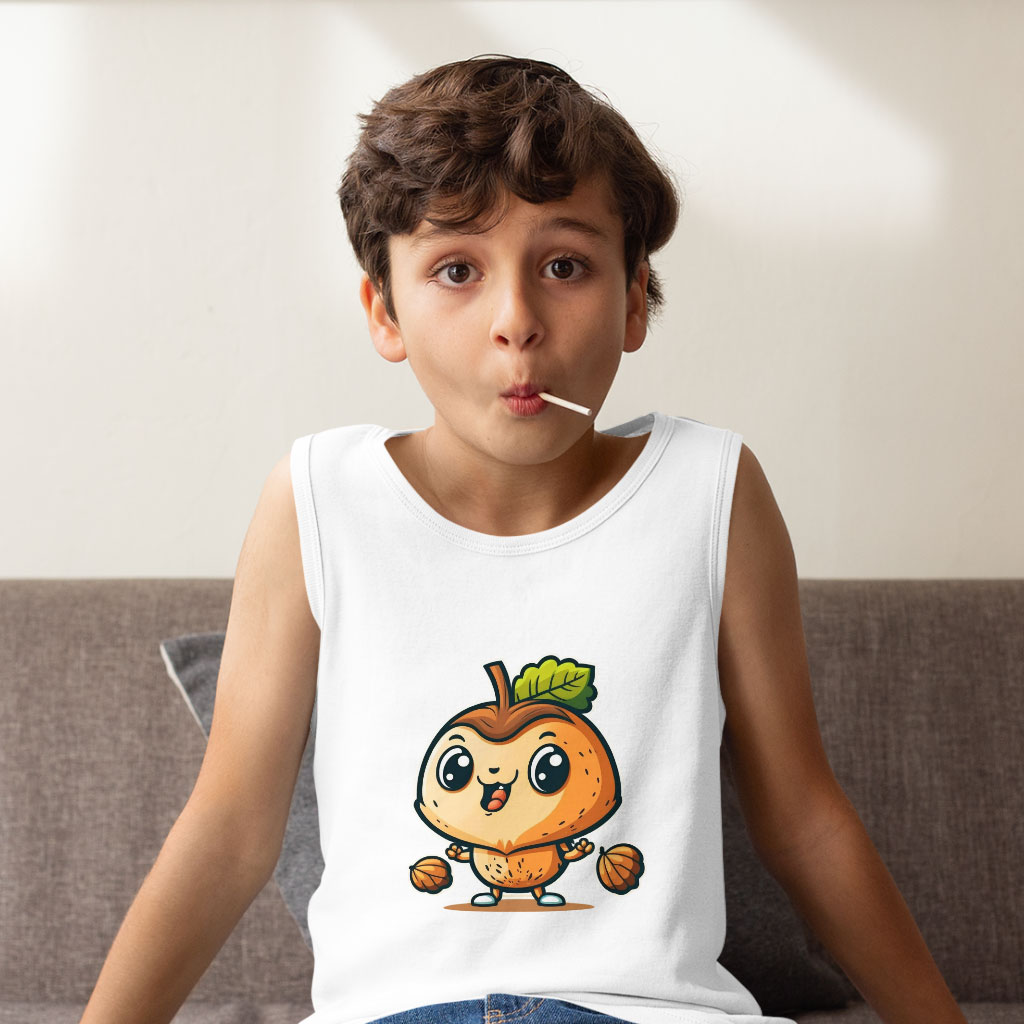 Cute Print Kids' Jersey Tank - Nut Sleeveless T-Shirt - Best Graphic Kids' Tank Top Clothing Kids' Clothing Tanks Color : Athletic Heather|Black|White 