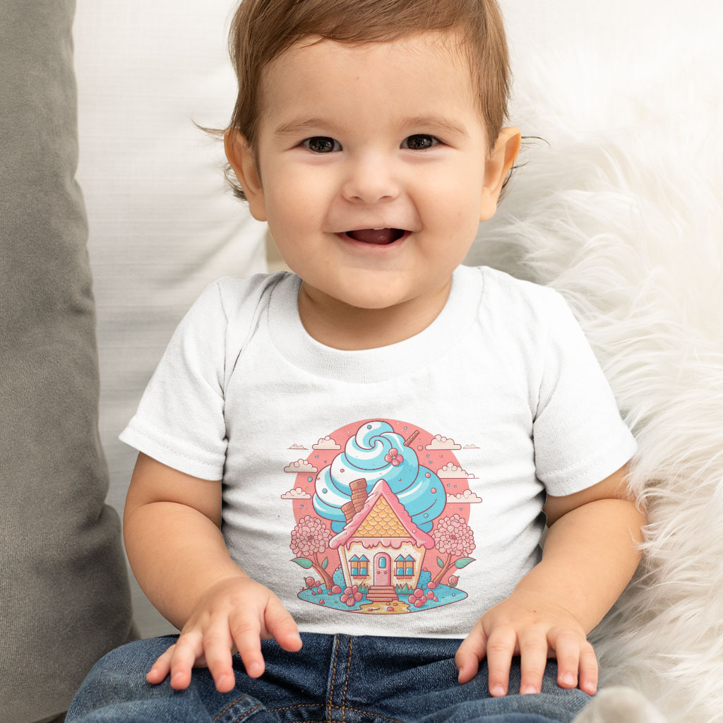 Candy House Design Baby Jersey T-Shirt - Fantasy Art Baby T-Shirt - Artwork T-Shirt for Babies Clothing Kids' Clothing T-Shirts Color : Athletic Heather|Heather Columbia Blue|White 