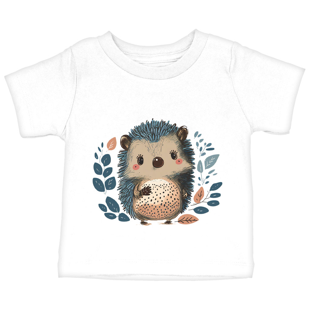 Animal Graphic Baby Jersey T-Shirt - Funny Hedgehog Baby T-Shirt - Cartoon Print T-Shirt for Babies Clothing Kids' Clothing T-Shirts Color : Athletic Heather|Heather Columbia Blue|White 