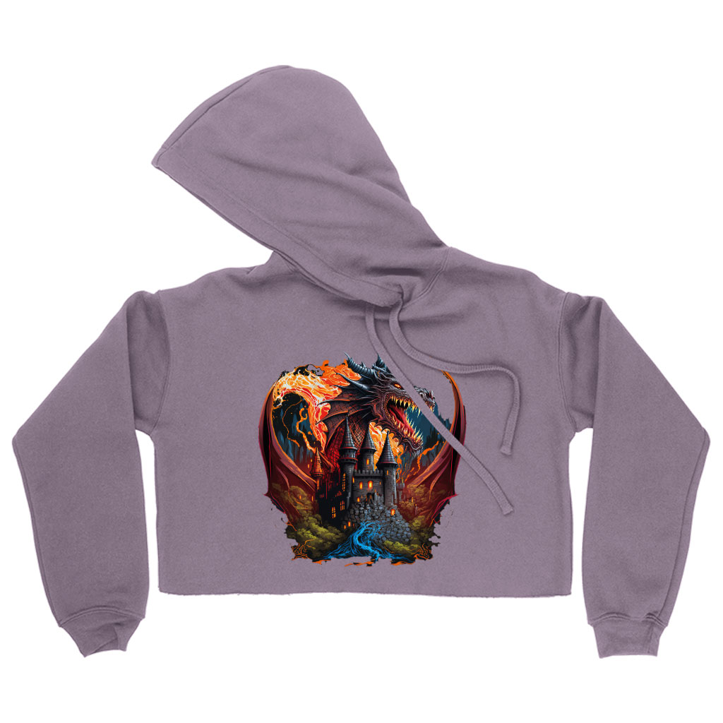 Cool Dragon Women's Cropped Hoodie - Fantasy Cropped Hoodie - Themed Hooded Sweatshirt Clothing Hoodies Color : Black|Heather Dust|Storm 