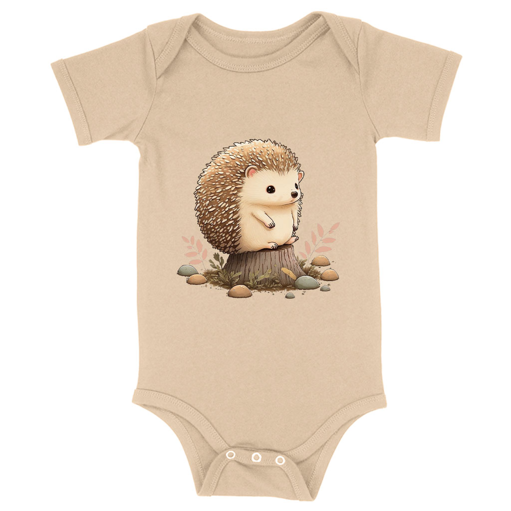 Cute Animal Baby Jersey Onesie - Hedgehog Print Baby Onesie - Cartoon Baby One-Piece Clothing Kids' Clothing Onesies Color : Heather Dust|White|Yellow 