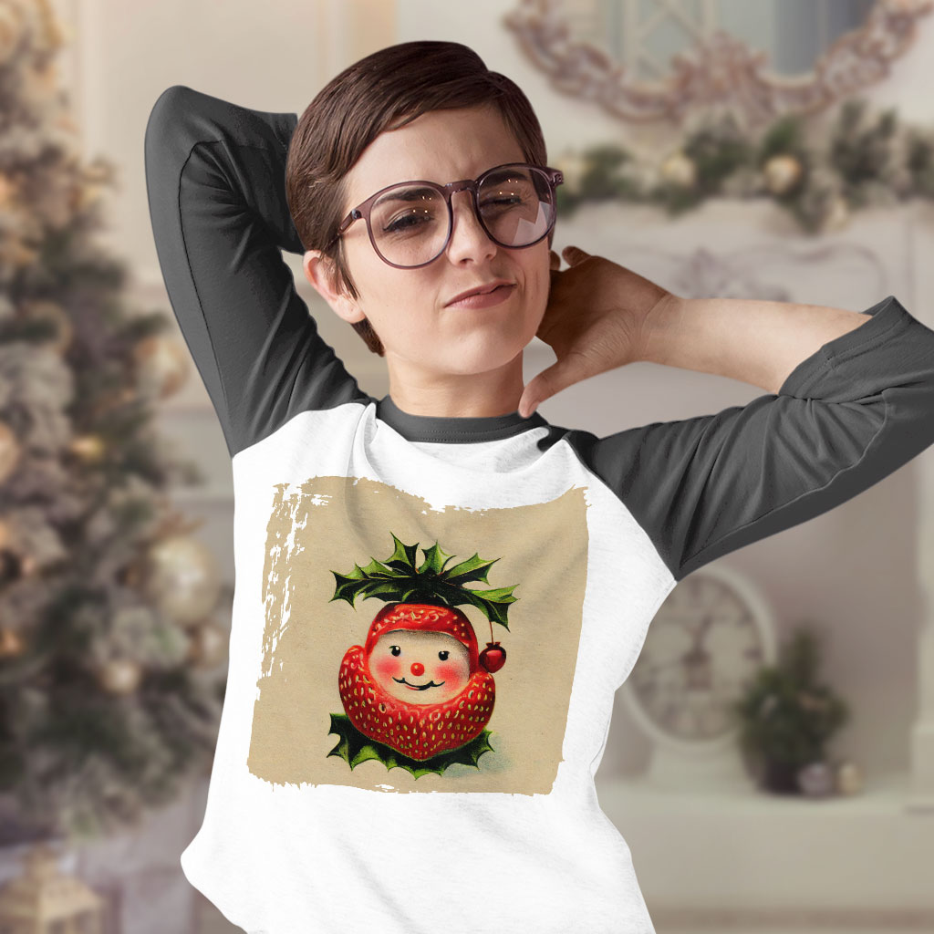Strawberry Design Baseball T-Shirt - Best Design T-Shirt - Cute Tee Shirt Clothing T-Shirts Color : Gray White|Navy White 