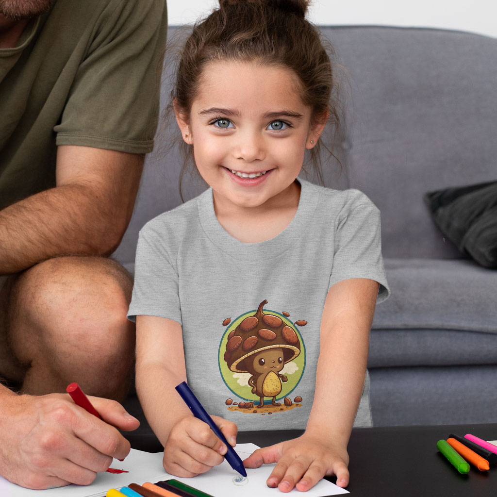 Kawaii Graphic Toddler T-Shirt - Cute Nut Kids' T-Shirt - Cartoon Tee Shirt for Toddler Clothing Kids' Clothing T-Shirts Color : Athletic Heather|Heather Columbia Blue|Heather Dust 