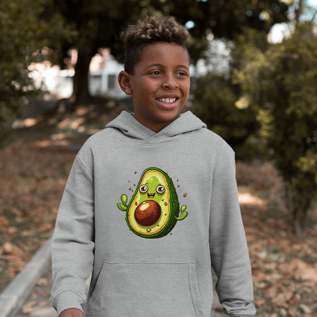 Cute Trendy Kids' Sponge Fleece Hoodie - Avocado Print Kids' Hoodie - Kawaii Design Hoodie for Kids Clothing Hoodies Kids' Clothing Color : Athletic Heather|Black|Military Green 