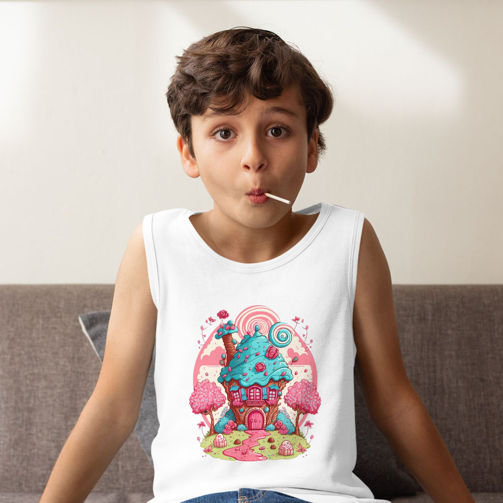 House Graphic Kids' Jersey Tank - Best Art Sleeveless T-Shirt - Printed Kids' Tank Top Clothing Kids' Clothing Tanks Color : Athletic Heather|Black|White 