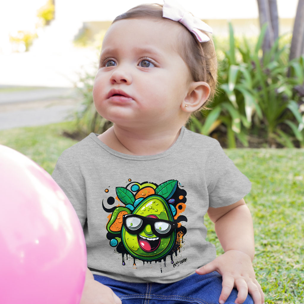 Kawaii Avocado Baby Jersey T-Shirt - Trendy Baby T-Shirt - Cute Graphic T-Shirt for Babies Clothing Kids' Clothing T-Shirts Color : Athletic Heather|Heather Columbia Blue|White 