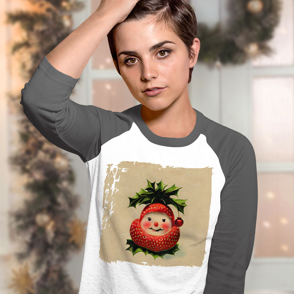 Strawberry Design Baseball T-Shirt - Best Design T-Shirt - Cute Tee Shirt Clothing T-Shirts Color : Gray White|Navy White 