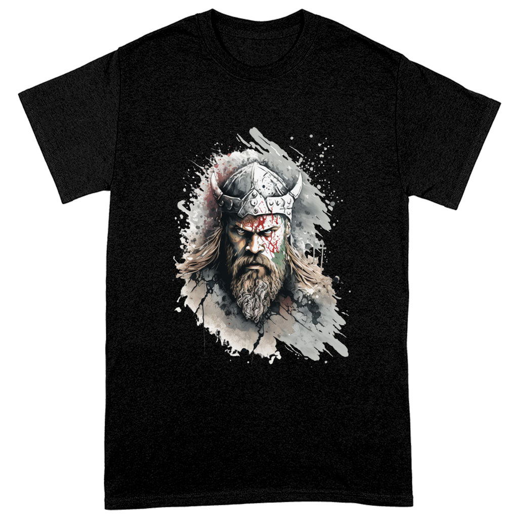 Viking Inspired Heavy Cotton T-Shirt - Warrior Design Tee Shirt - Cool Trendy T-Shirt Clothing T-Shirts Color : Black|Forest Green|White 