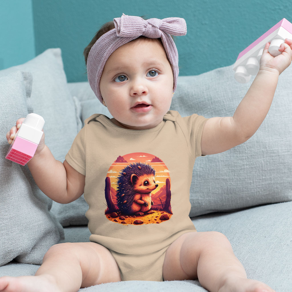 Hedgehog Print Baby Jersey Onesie - Best Design Baby Onesie - V Baby One-Piece Clothing Kids' Clothing Onesies Color : Heather Dust|White|Yellow 