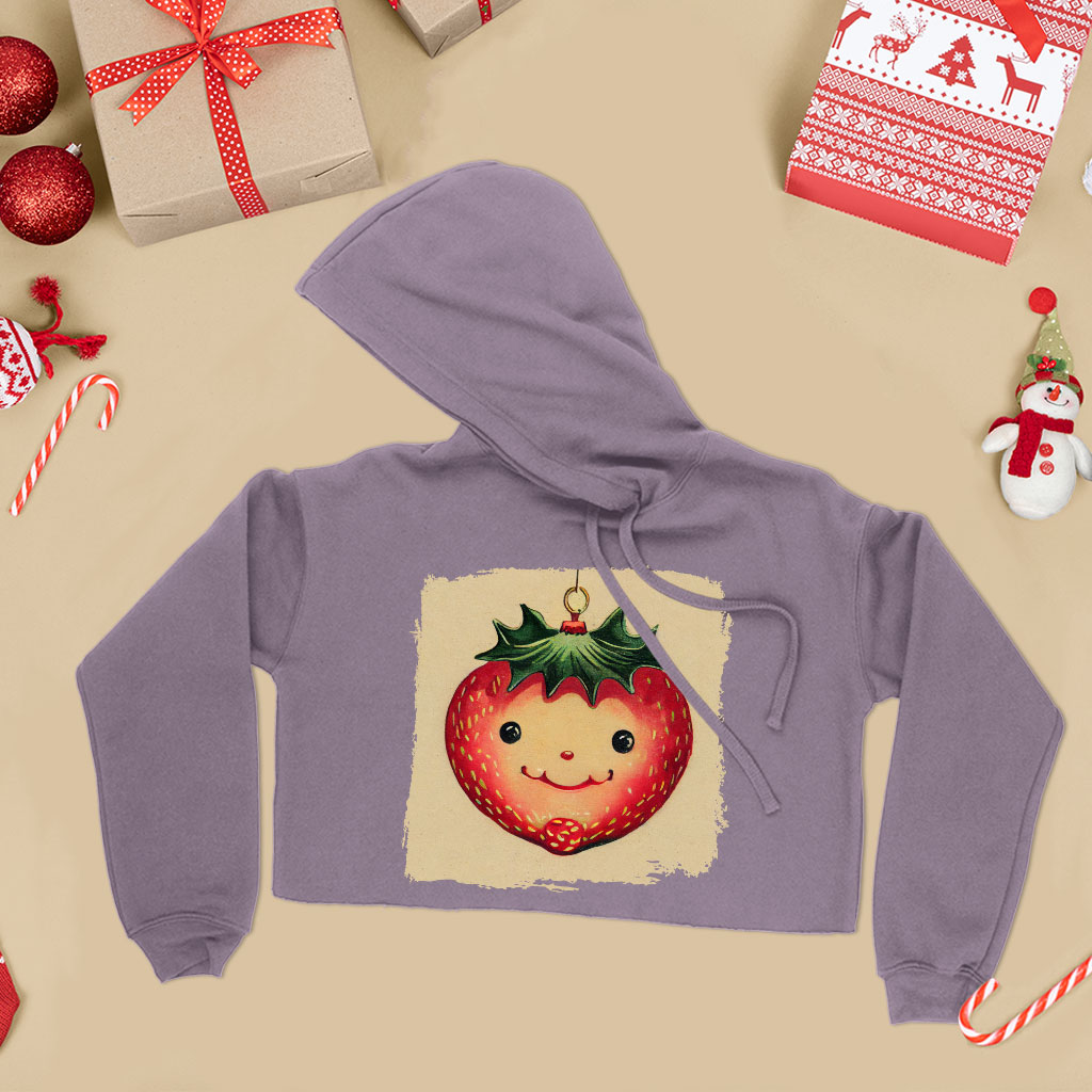 Cute Strawberry Women's Cropped Hoodie - Berry Design Cropped Hoodie - Cool Design Hooded Sweatshirt Clothing Hoodies Color : Black|Heather Dust|Storm 