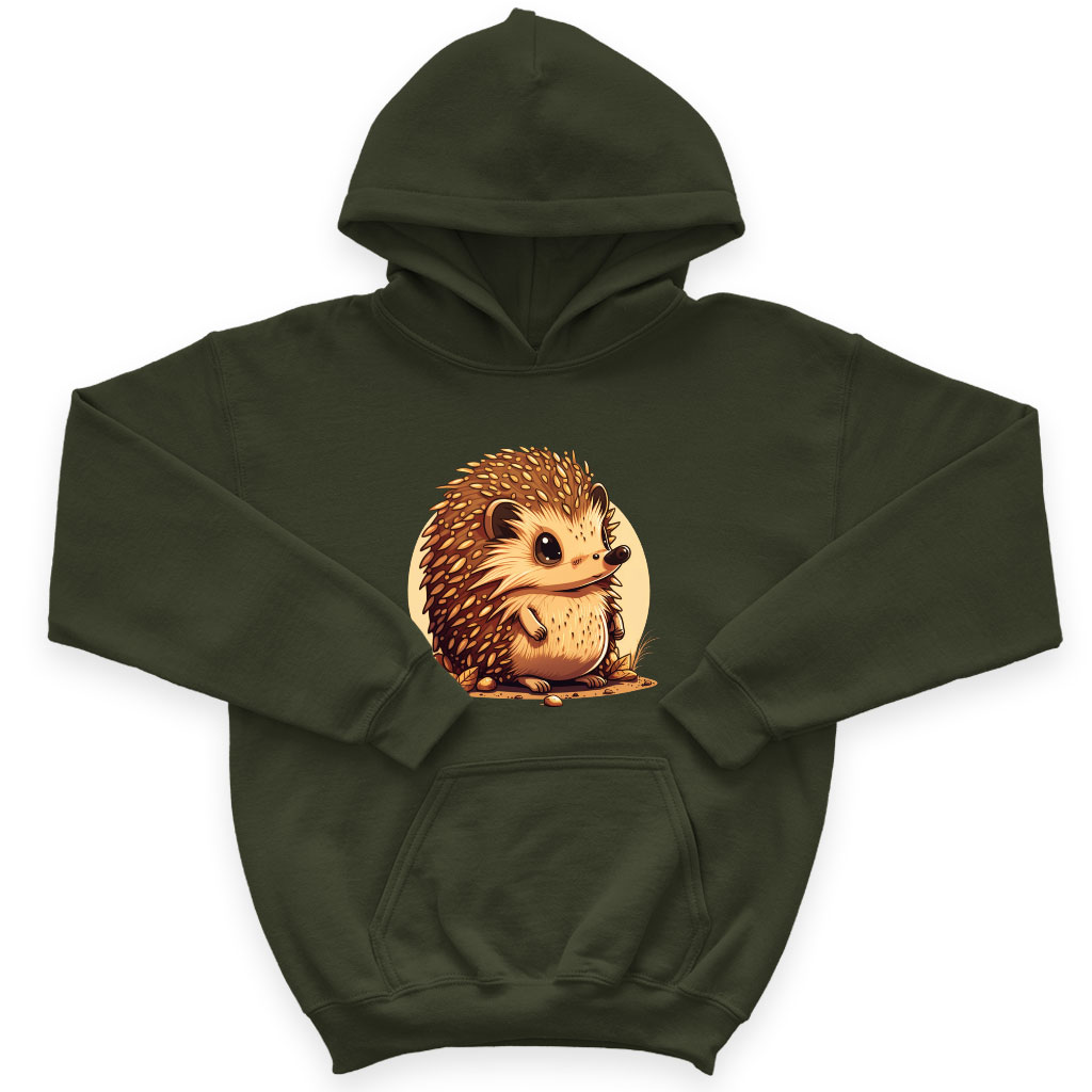 Kawaii Animal Kids' Sponge Fleece Hoodie - Hedgehog Kids' Hoodie - Anime Hoodie for Kids Clothing Hoodies Kids' Clothing Color : Athletic Heather|Black|Military Green 