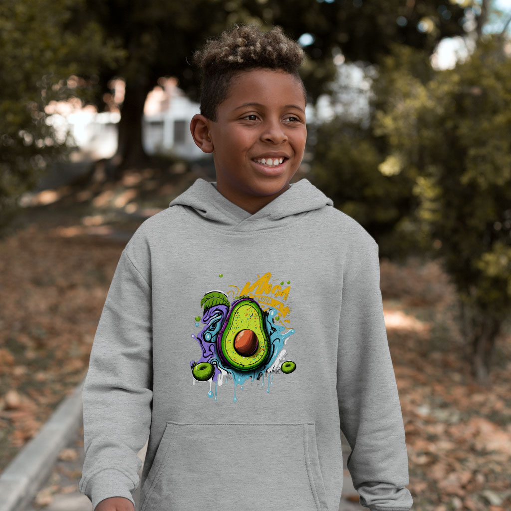 Avocado Themed Kids' Sponge Fleece Hoodie - Cool Design Kids' Hoodie - Graphic Hoodie for Kids Clothing Hoodies Kids' Clothing Color : Athletic Heather|Black|Military Green 