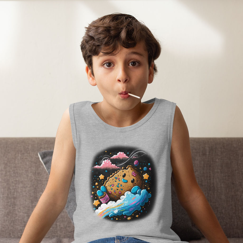 Cookie Kids' Jersey Tank - Cartoon Sleeveless T-Shirt - Themed Kids' Tank Top Clothing Kids' Clothing Tanks Color : Athletic Heather|Black|White 
