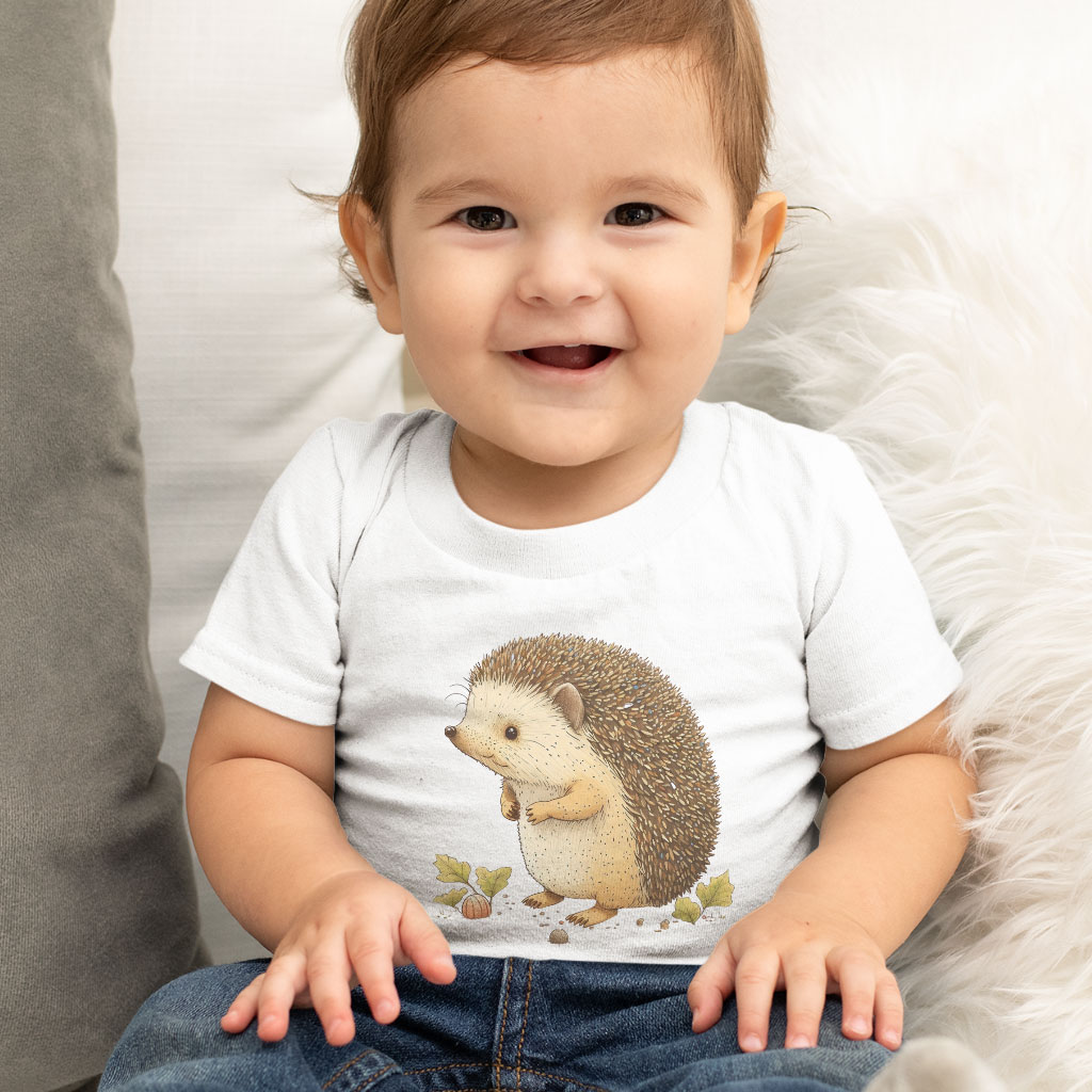 Cute Hedgehog Baby Jersey T-Shirt - Cute Animal Baby T-Shirt - Cute Kawaii T-Shirt for Babies Clothing Kids' Clothing T-Shirts Color : Athletic Heather|Heather Columbia Blue|White 
