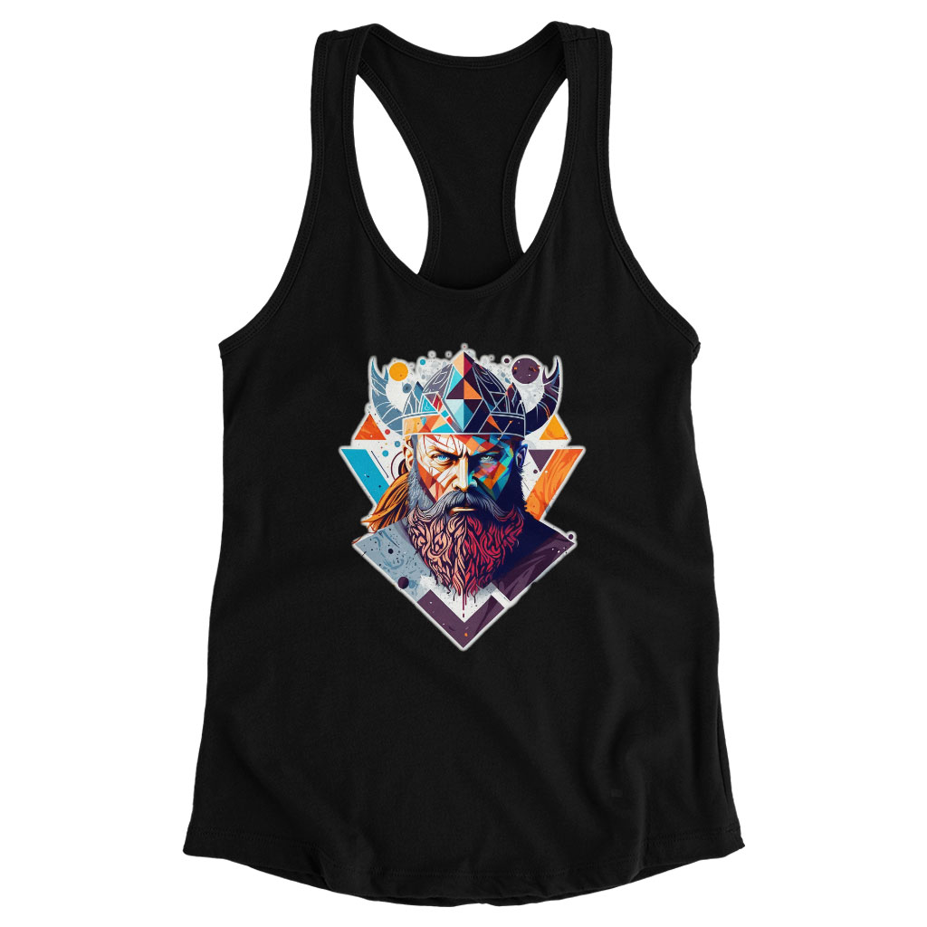 Viking Racerback Tank - Face Tank - Illustration Workout Tank Clothing Tanks Color : Black|Gray|White 