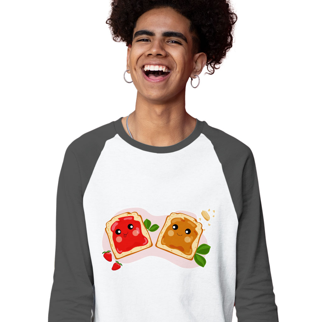 Peanut Butter and Jelly Baseball T-Shirt - Cute T-Shirt - Printed Tee Shirt Clothing T-Shirts Color : Gray White|Navy White 