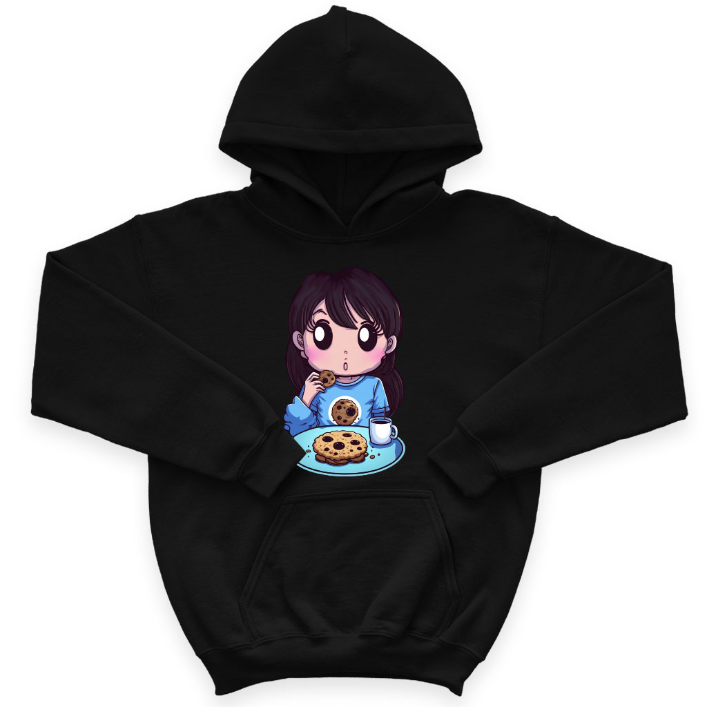 Cookie Print Kids' Sponge Fleece Hoodie - Kawaii Cookies Kids' Hoodie - Cool Hoodie for Kids Clothing Hoodies Kids' Clothing Color : Athletic Heather|Black|Military Green 