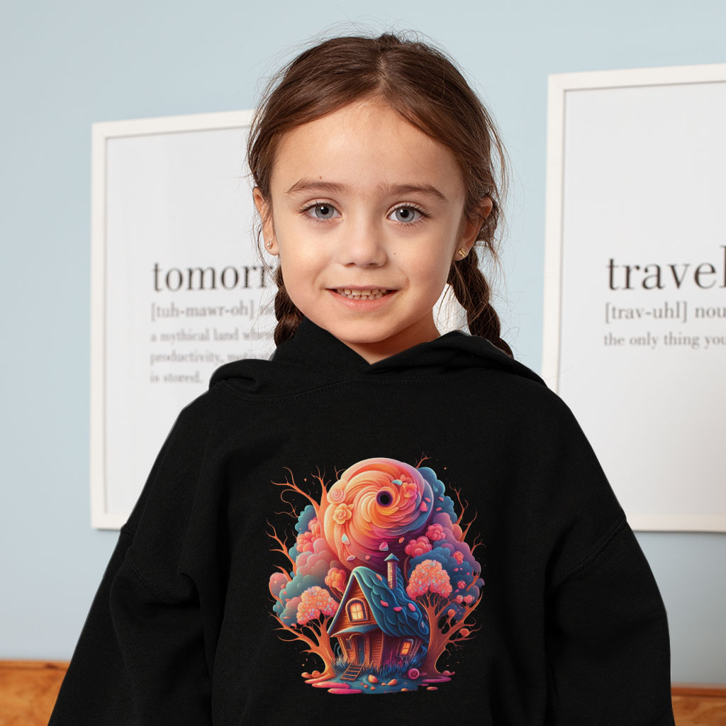 Cute Colorful Toddler Hoodie - House Design Toddler Hooded Sweatshirt - Cute Kids' Hoodie Clothing Hoodies Kids' Clothing Color : Black|Kelly|White 