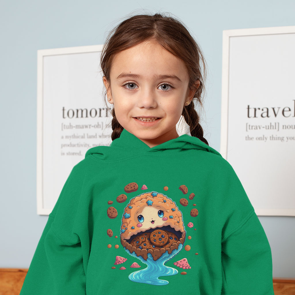 Kawaii Cookies Toddler Hoodie - Best Design Toddler Hooded Sweatshirt - Cute Kids' Hoodie Clothing Kids' Clothing Color : Black|Kelly|White 