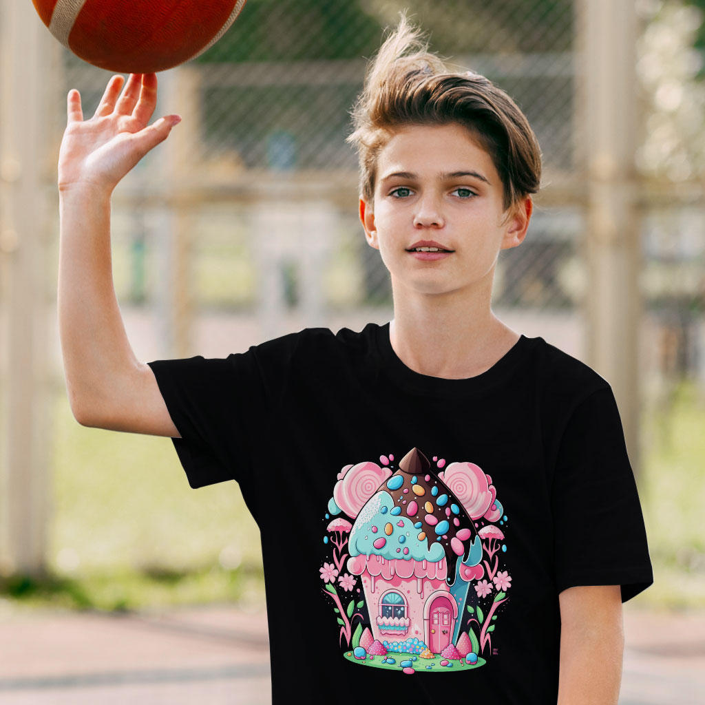 Fantasy Kids' T-Shirt - House Graphic T-Shirt - Colorful Graphic Tee Shirt for Kids Clothing Kids' Clothing T-Shirts Color : Black|Natural|White 