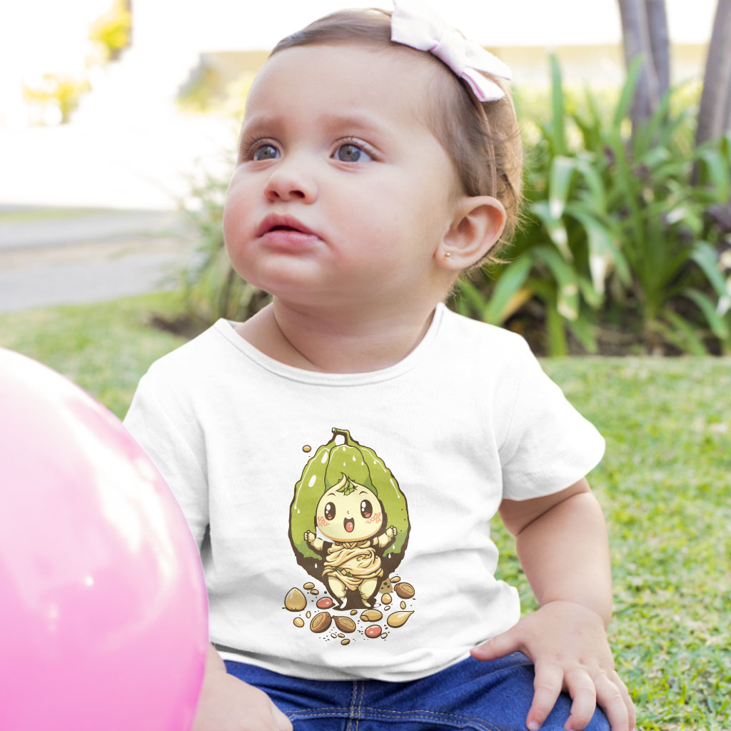 Cute Graphic Baby Jersey T-Shirt - Nut Design Baby T-Shirt - Themed T-Shirt for Babies Clothing Kids' Clothing T-Shirts Color : Athletic Heather|Heather Columbia Blue|White 
