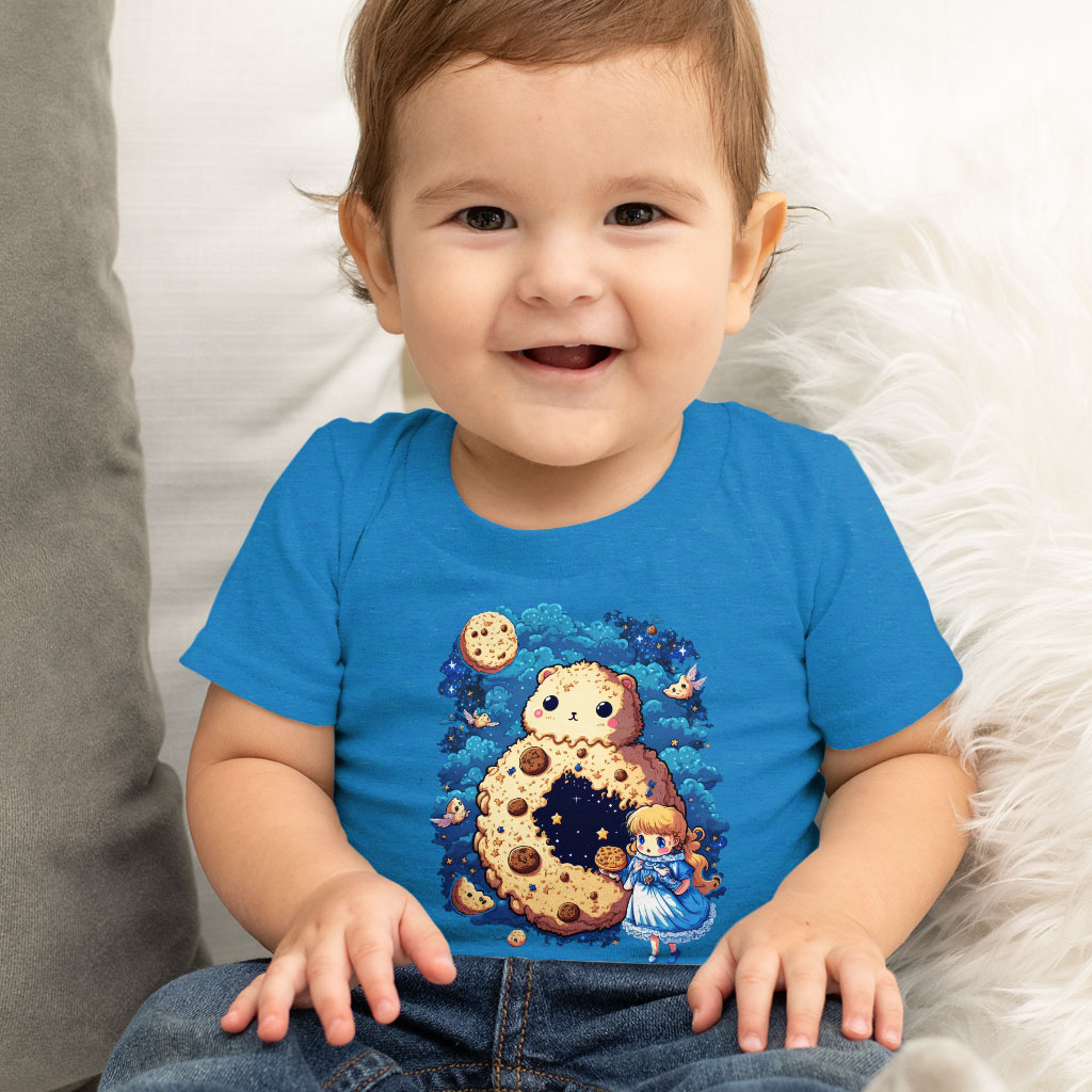 Cute Cookie Baby Jersey T-Shirt - Fairytale Baby T-Shirt - Illustration T-Shirt for Babies Clothing Kids' Clothing T-Shirts Color : Athletic Heather|Heather Columbia Blue|White 