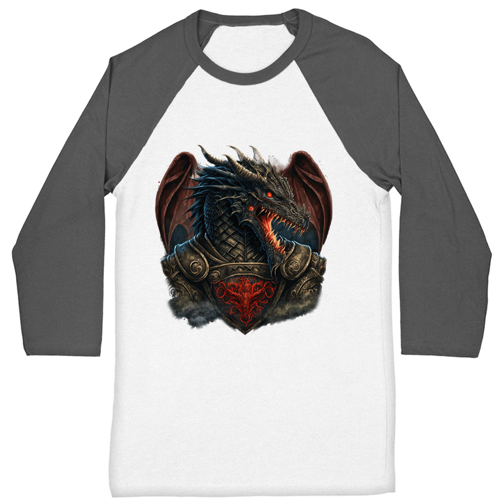 Japanese Dragon Baseball T-Shirt - Creepy T-Shirt - Cool Tee Shirt Clothing T-Shirts Color : Gray White|Navy White 