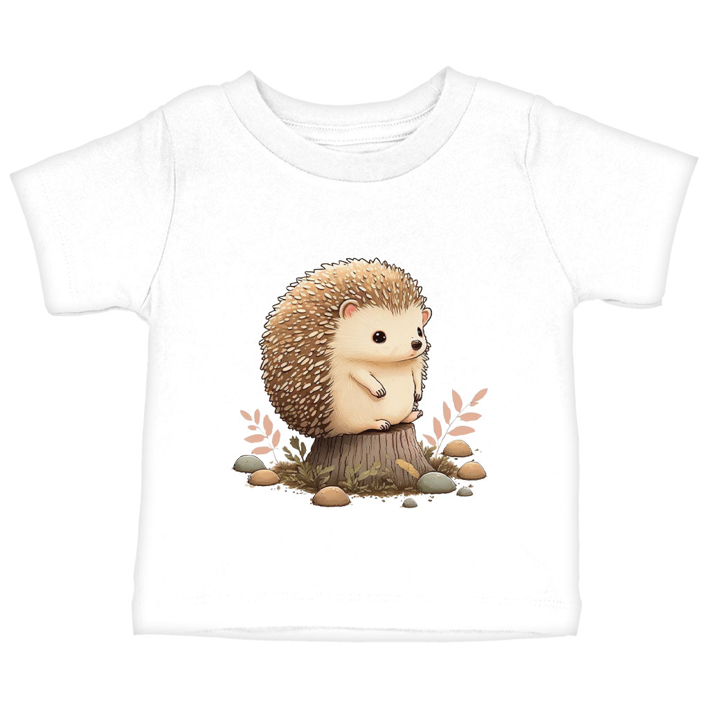 Cute Animal Baby Jersey T-Shirt - Hedgehog Print Baby T-Shirt - Cartoon T-Shirt for Babies Clothing Kids' Clothing T-Shirts Color : Athletic Heather|Heather Columbia Blue|White 