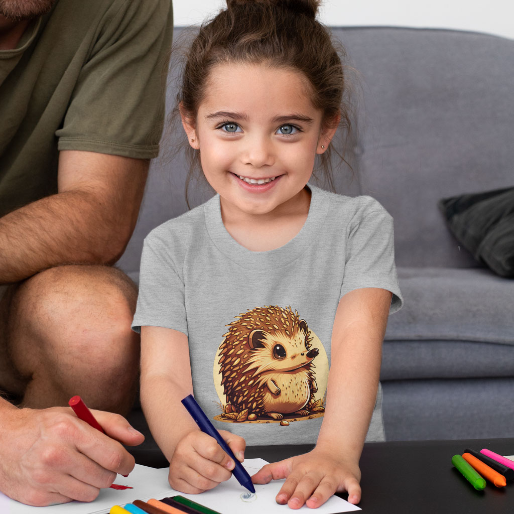 Kawaii Animal Toddler T-Shirt - Hedgehog Kids' T-Shirt - Anime Tee Shirt for Toddler Clothing Kids' Clothing T-Shirts Color : Athletic Heather|Heather Columbia Blue|Heather Dust 