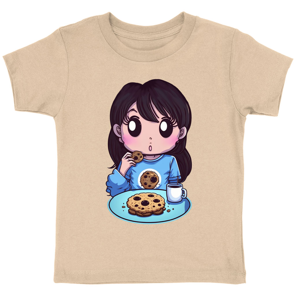 Cookie Print Toddler T-Shirt - Kawaii Cookies Kids' T-Shirt - Cool Tee Shirt for Toddler Clothing Kids' Clothing T-Shirts Color : Athletic Heather|Heather Columbia Blue|Heather Dust 