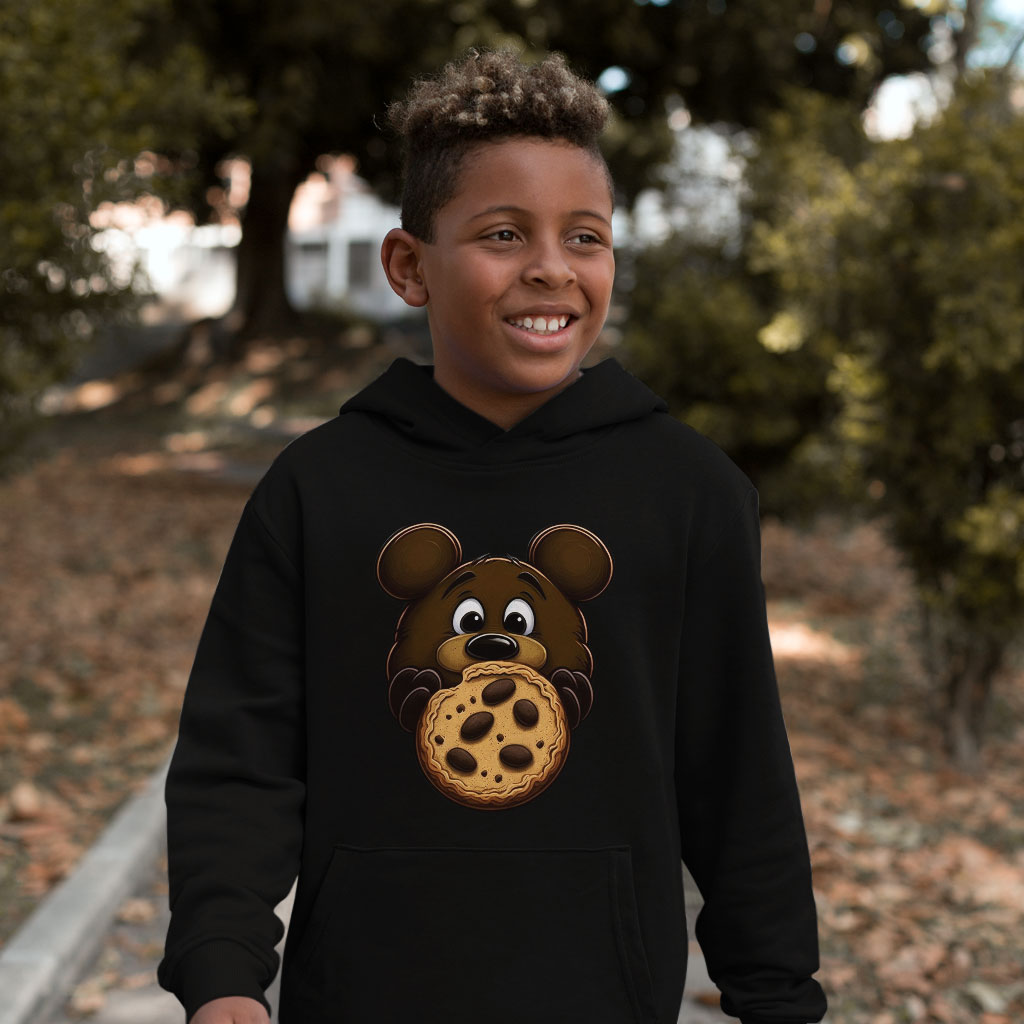 Cartoon Cookie Kids' Sponge Fleece Hoodie - Cookies Kids' Hoodie - Themed Hoodie for Kids Clothing Hoodies Kids' Clothing Color : Athletic Heather|Black|Military Green 