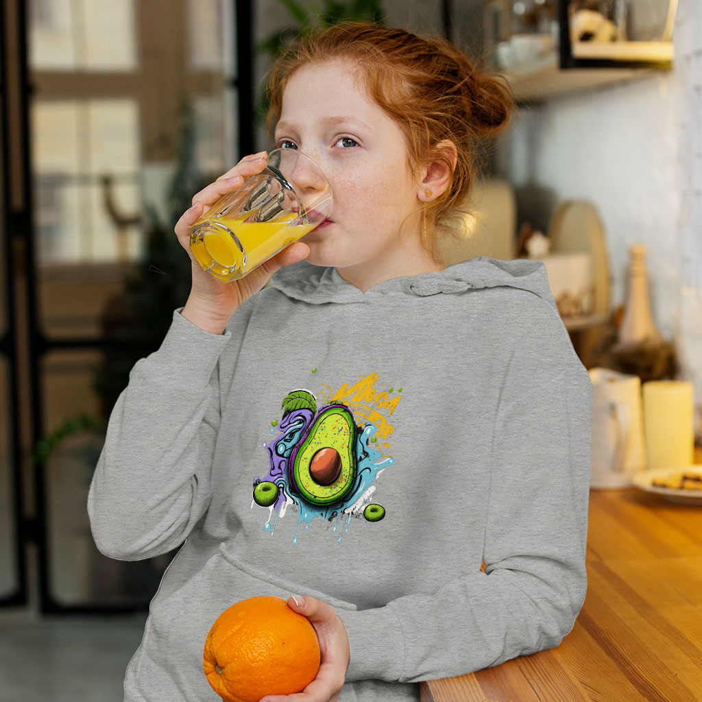 Avocado Themed Kids' Sponge Fleece Hoodie - Cool Design Kids' Hoodie - Graphic Hoodie for Kids Clothing Hoodies Kids' Clothing Color : Athletic Heather|Black|Military Green 