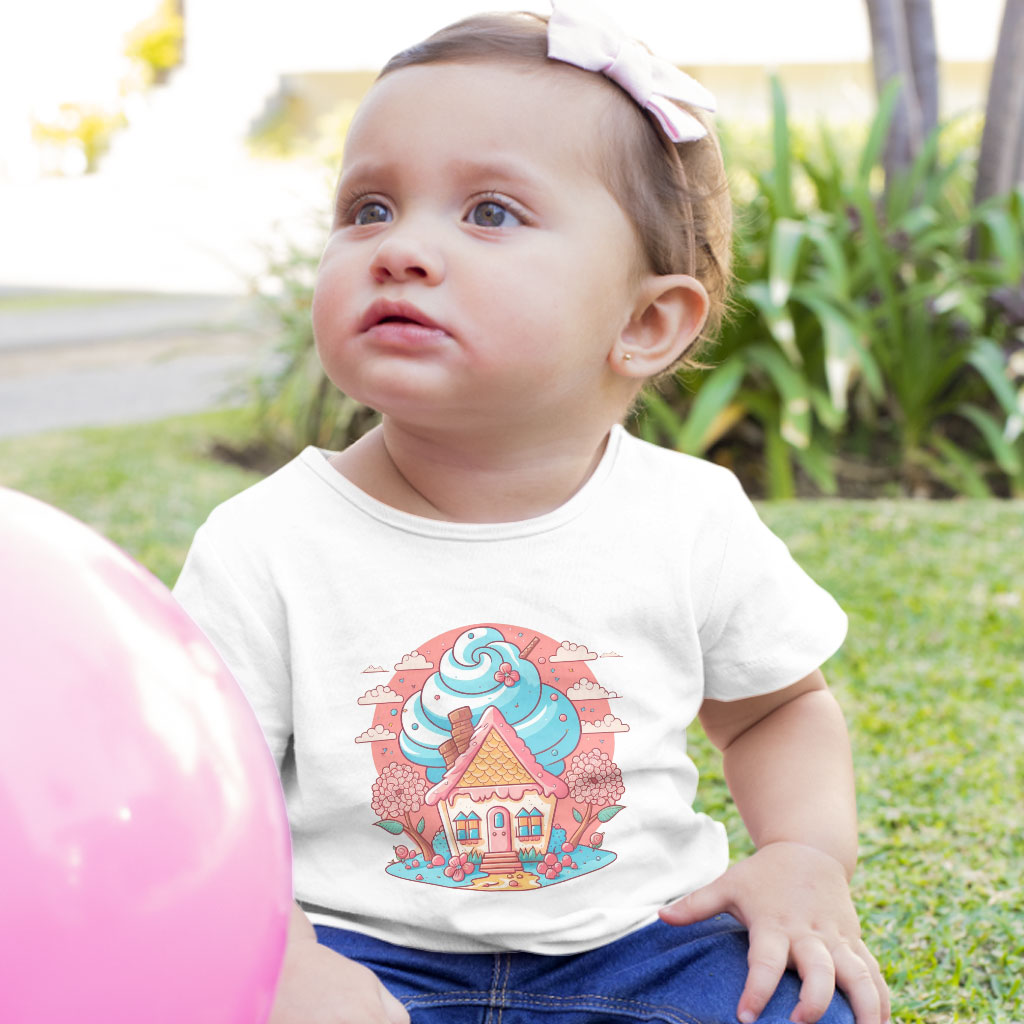 Candy House Design Baby Jersey T-Shirt - Fantasy Art Baby T-Shirt - Artwork T-Shirt for Babies Clothing Kids' Clothing T-Shirts Color : Athletic Heather|Heather Columbia Blue|White 