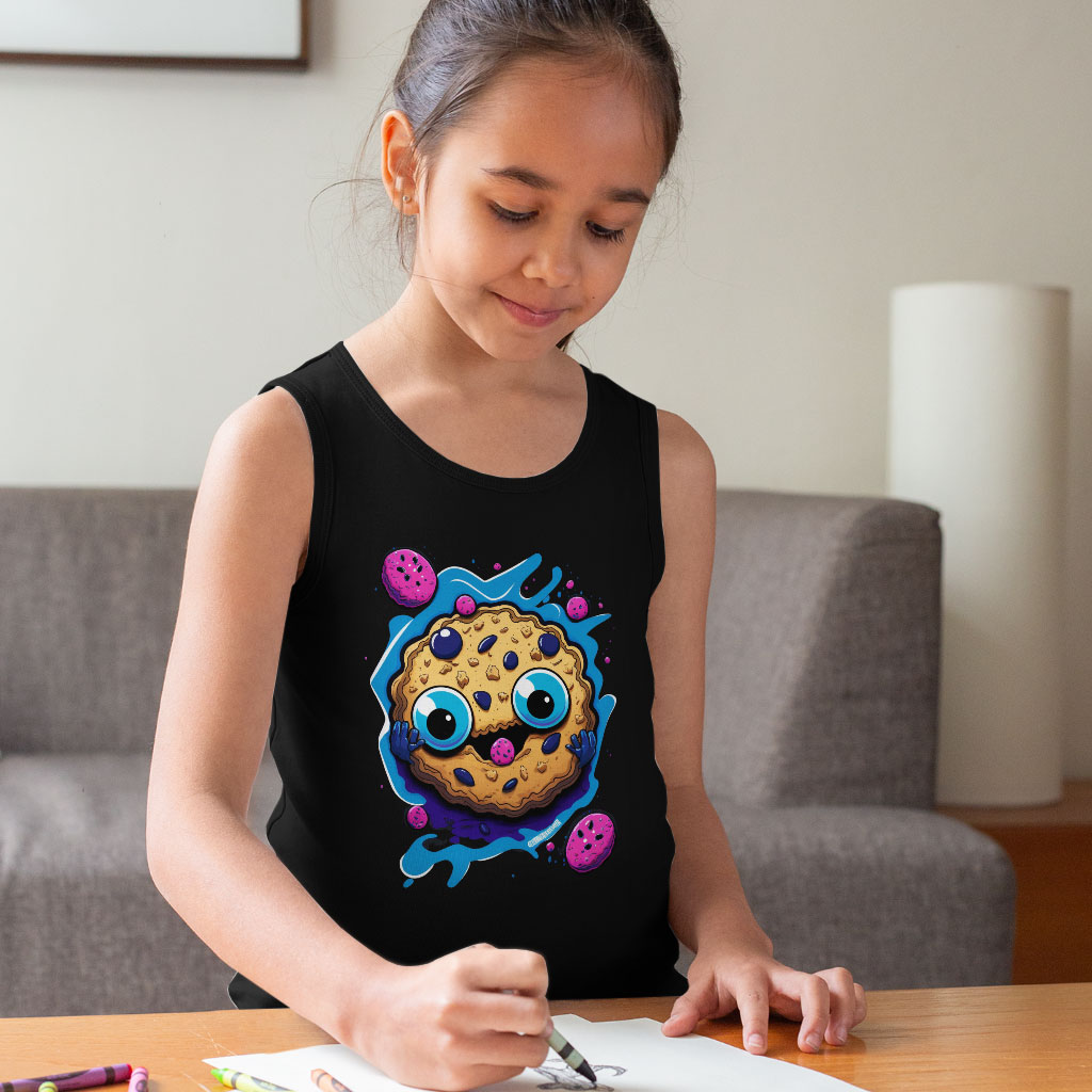 Best Print Kids' Jersey Tank - Cookie Sleeveless T-Shirt - Cool Design Kids' Tank Top Clothing Kids' Clothing Tanks Color : Athletic Heather|Black|White 