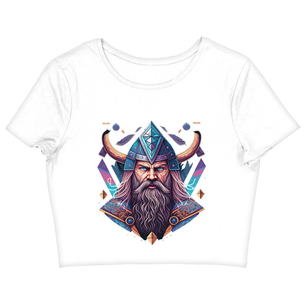 Cool Viking Women's Cropped T-Shirt - Best Print Crop Top - Cool Graphic Crop Tee Shirt Clothing T-Shirts Color : Black|Heather Olive|White 