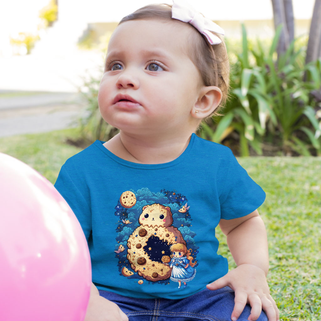 Cute Cookie Baby Jersey T-Shirt - Fairytale Baby T-Shirt - Illustration T-Shirt for Babies Clothing Kids' Clothing T-Shirts Color : Athletic Heather|Heather Columbia Blue|White 