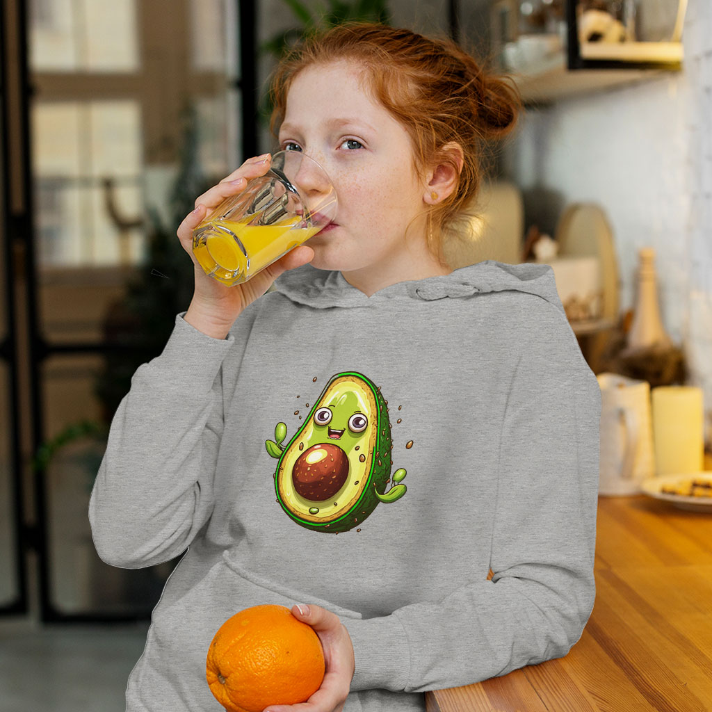 Cute Trendy Kids' Sponge Fleece Hoodie - Avocado Print Kids' Hoodie - Kawaii Design Hoodie for Kids Clothing Hoodies Kids' Clothing Color : Athletic Heather|Black|Military Green 