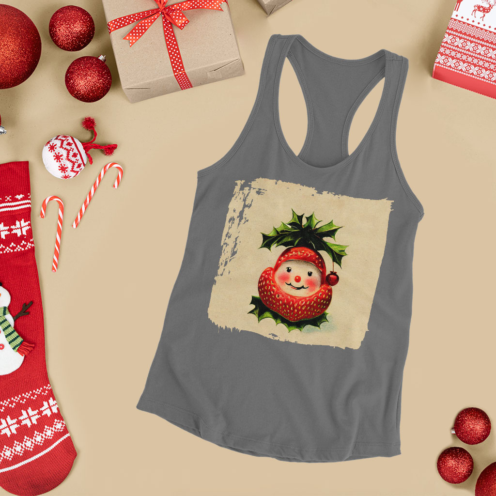 Strawberry Design Racerback Tank - Best Design Tank - Cute Workout Tank Clothing Tanks Color : Black|Gray|White 