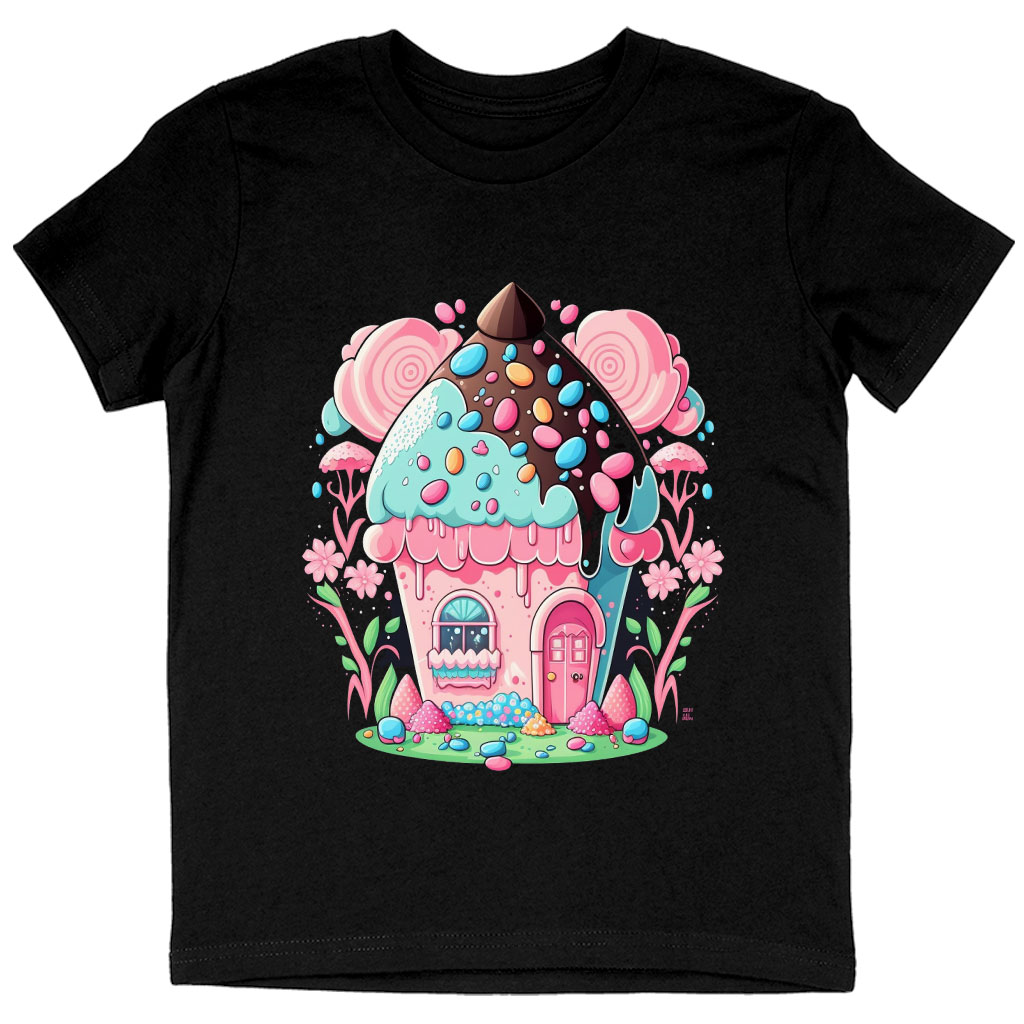 Fantasy Kids' T-Shirt - House Graphic T-Shirt - Colorful Graphic Tee Shirt for Kids Clothing Kids' Clothing T-Shirts Color : Black|Natural|White 