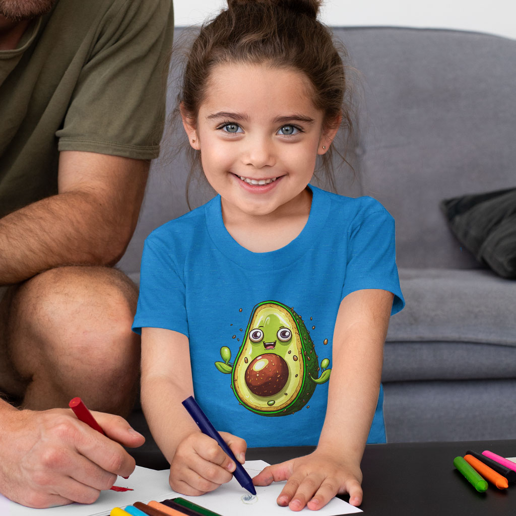 Cute Trendy Toddler T-Shirt - Avocado Print Kids' T-Shirt - Kawaii Design Tee Shirt for Toddler Clothing Kids' Clothing T-Shirts Color : Athletic Heather|Heather Columbia Blue|Heather Dust 