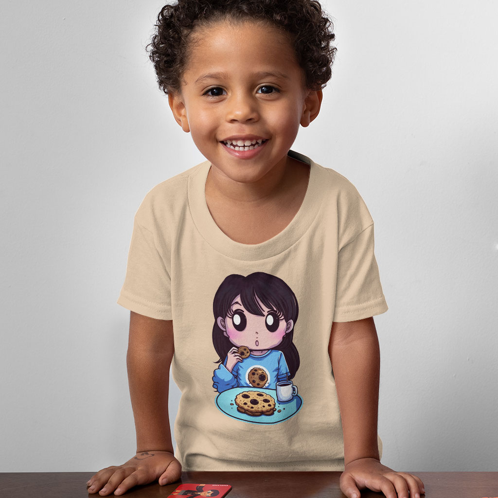 Cookie Print Toddler T-Shirt - Kawaii Cookies Kids' T-Shirt - Cool Tee Shirt for Toddler Clothing Kids' Clothing T-Shirts Color : Athletic Heather|Heather Columbia Blue|Heather Dust 