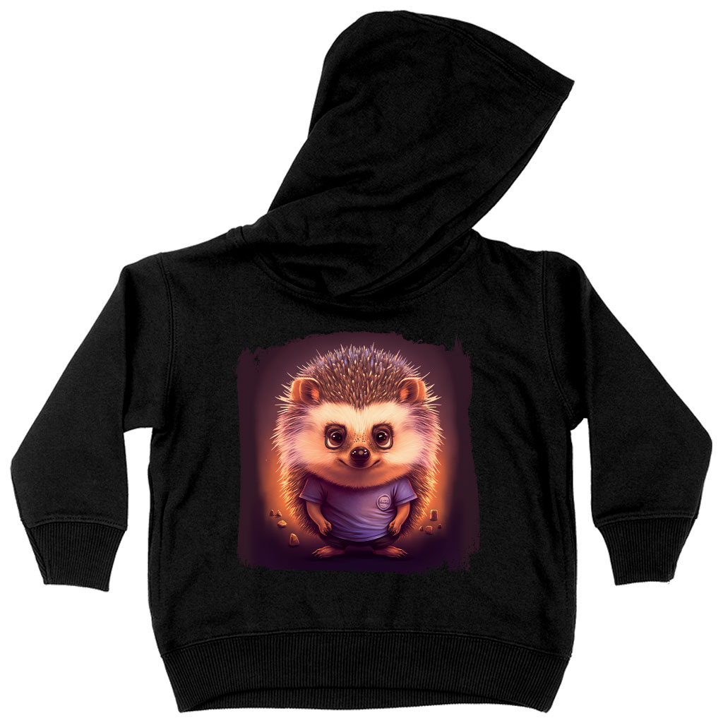 Graphic Hedgehog Toddler Hoodie - Trendy Toddler Hooded Sweatshirt - Illustration Kids' Hoodie Clothing Hoodies Kids' Clothing Color : Black|Kelly|White 